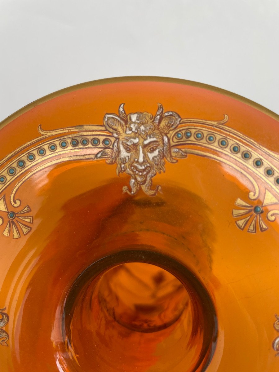 Baccarat Crystal - Amber Crystal Vase Late 19th-photo-3